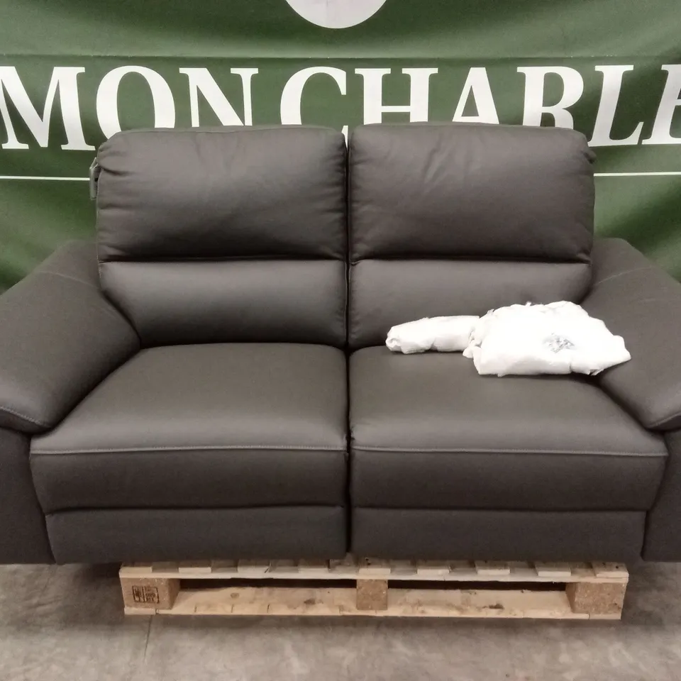 PAVILION 2 SEATER LEATHER/FAUX LEATHER POWER RECLINER SOFA - CHARCOAL RRP £949