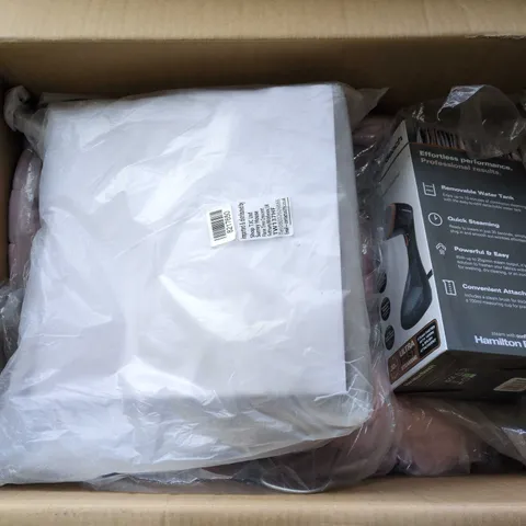 BOX OF 8 ASSORTED HOUSEHOLD AND CLOTHING ITEMS 