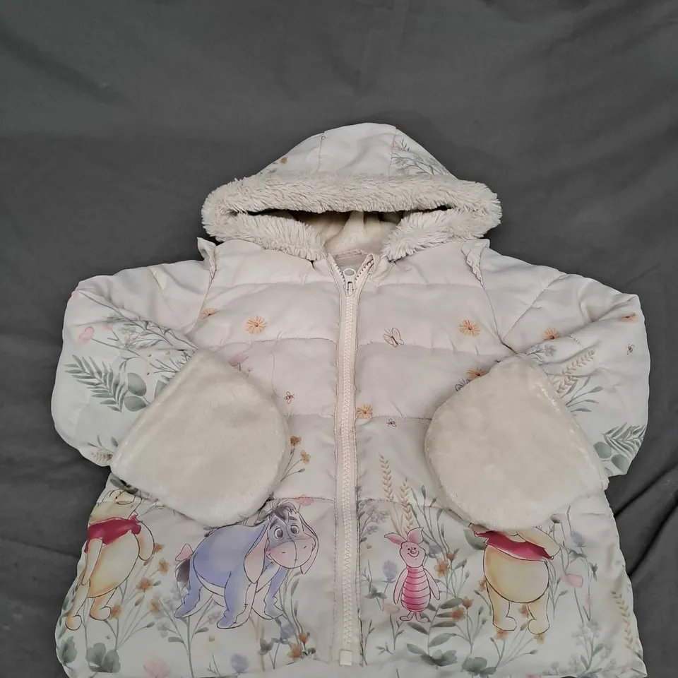 GIRLS WINNIE THE POOH ZIPPED WINTER COAT SIZE UNSPECIFIED