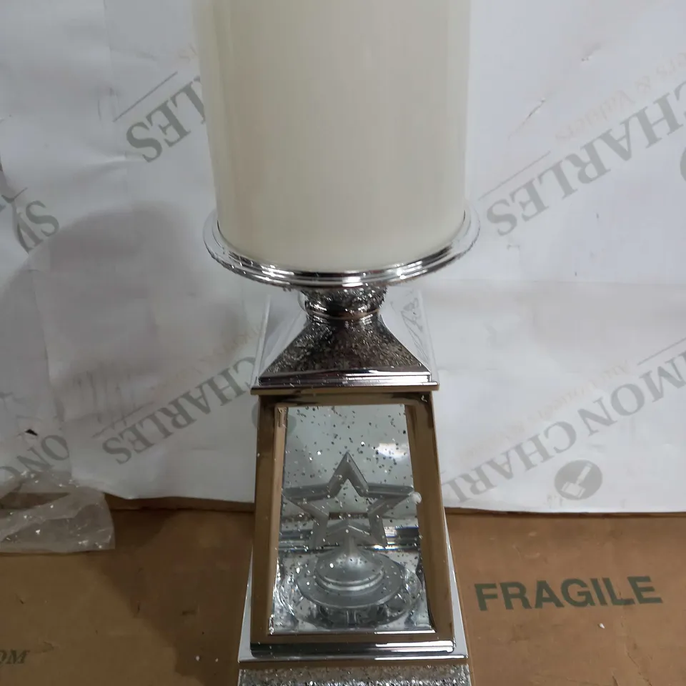 JM BY JULIEN MACDONALD FLAMELESS CANDLE HOLDER WITH SWIRLING GLITTER