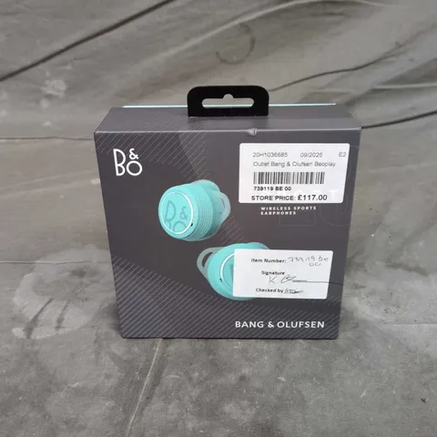 BANG & OLUFSEN BEOPLAY WIRELESS SPORTS EARPHONES – TEAL, BOXED