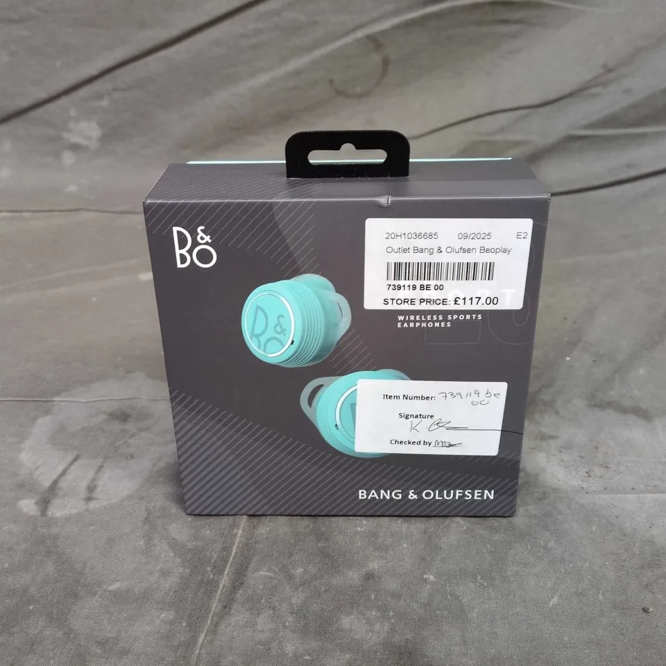 BANG & OLUFSEN BEOPLAY WIRELESS SPORTS EARPHONES – TEAL, BOXED