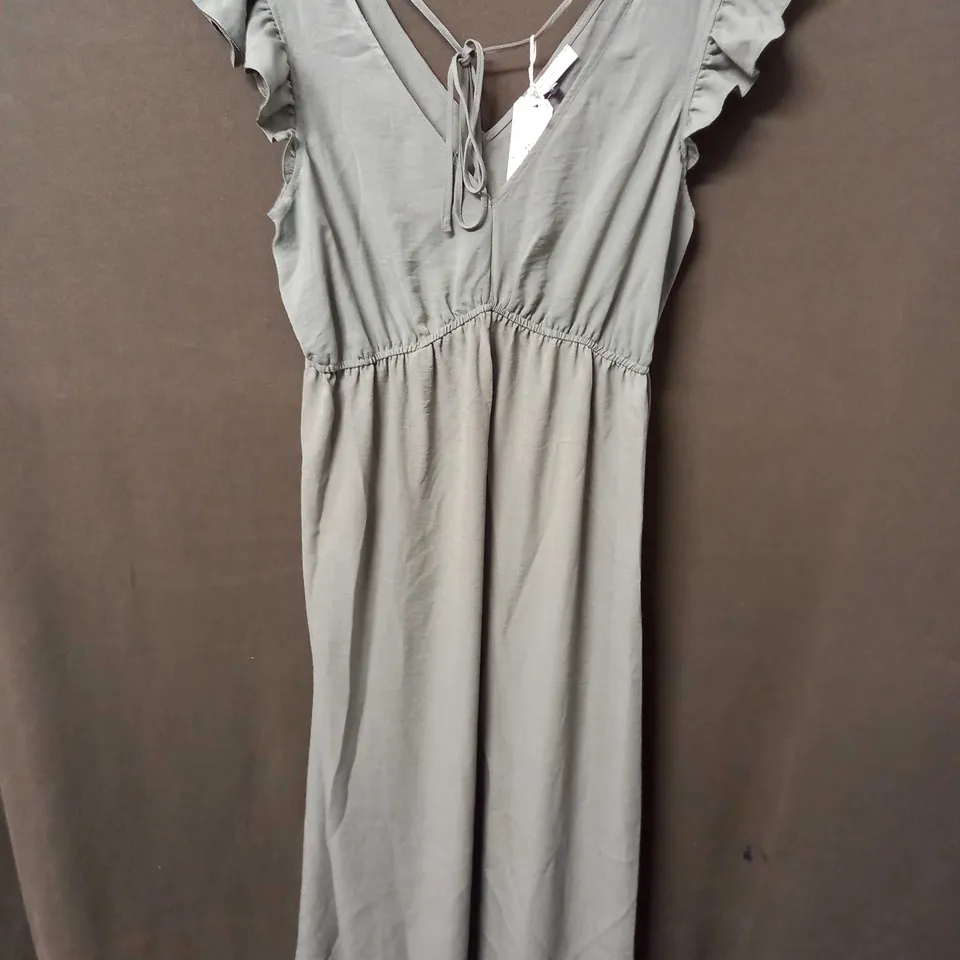 MAISON DE NIMES KHAKI V-NECK DRESS - L