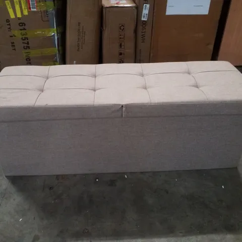 110X38X38CM 110CM WIDE RECTANGLE CUBE OTTOMAN WITH STORAGE - BROWN