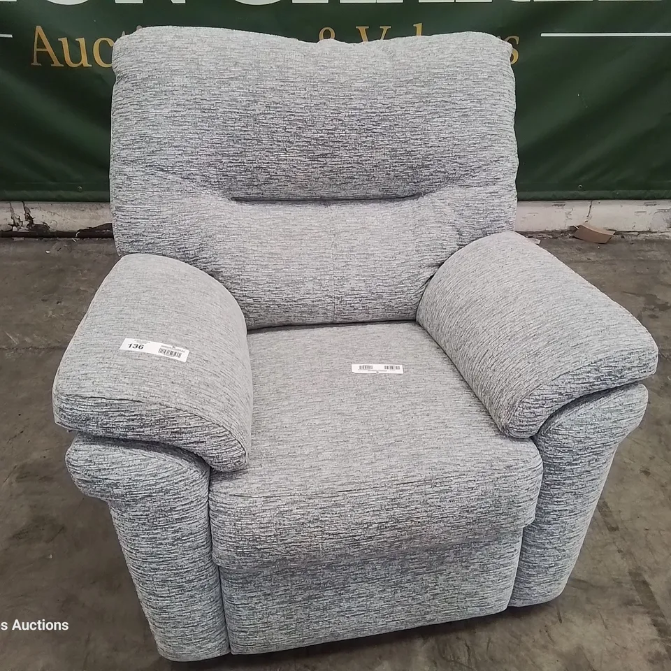 QUALITY BRITISH DESIGNER & MANUFACTURED G PLAN SEATTLE EASY CHAIR MIRAGE ASH FABRIC 