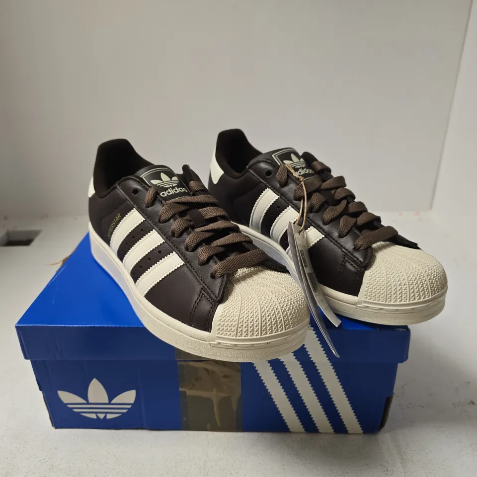 ADIDAS SUPERSTAR WHITE/BROWN UK 7.5 BOXED WOMENS