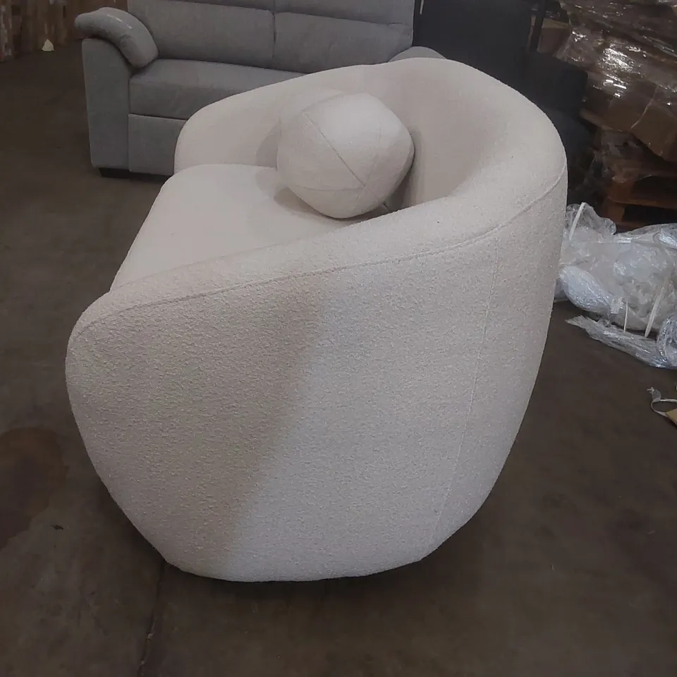 ROUNDI 2 SEATER BOUCLE SOFA - CREAM WHITE