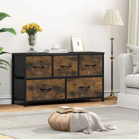 BOXED BOROUGH WHARF 5 DRAWER 100CM W DRESSER