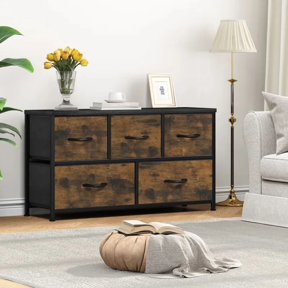 BOXED BOROUGH WHARF 5 DRAWER 100CM W DRESSER