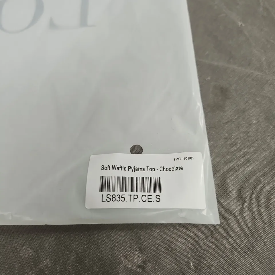 LOUNGE SOFT WAFFLE PYJAMA TOP – CHOCOLATE SIZE S