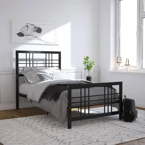 BOXED DOREL BURBANK SINGLE BLACK METAL BED