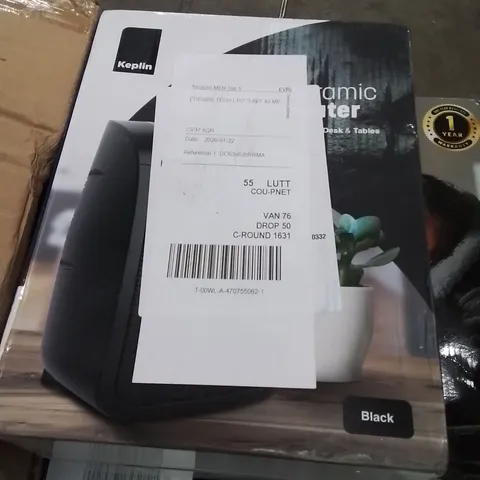 BOXED KEPLIN CERAMIC HEATER IN BLACK