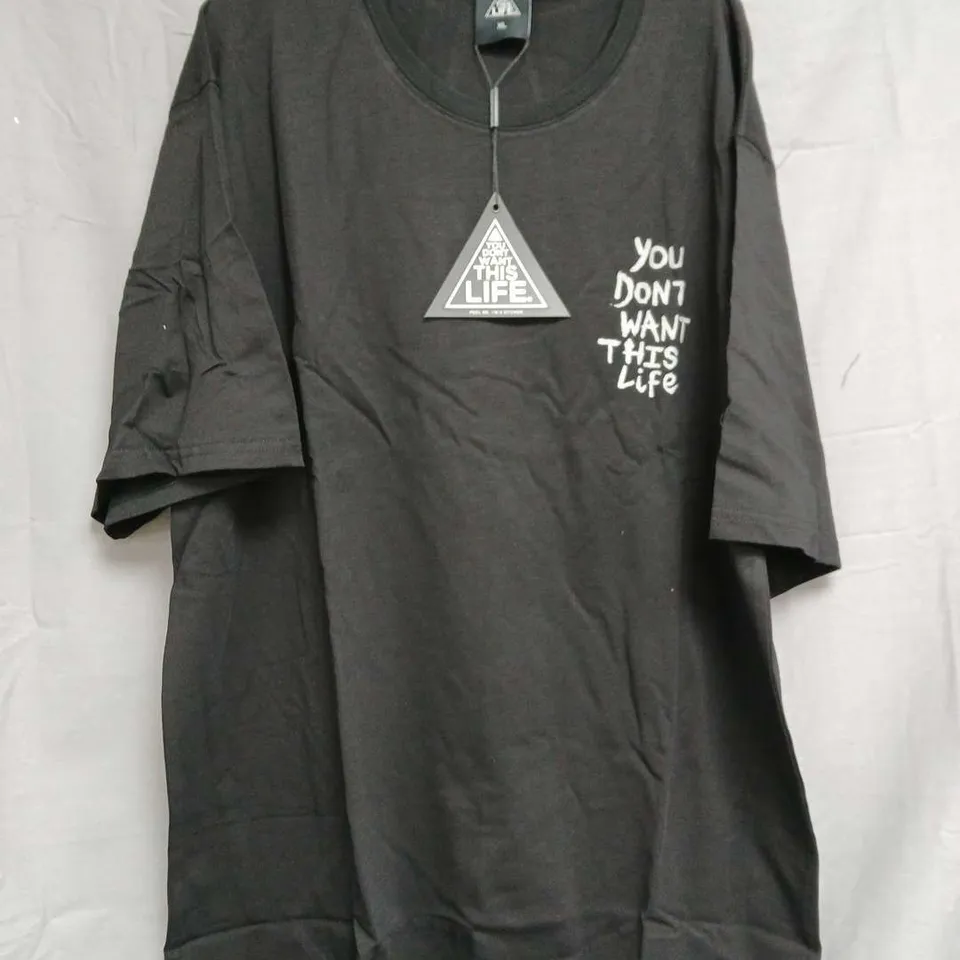 YOU DON'T WANT THIS LIFE REFLECTIVE PAINTER T-SHIRT – BLACK, SIZE XL