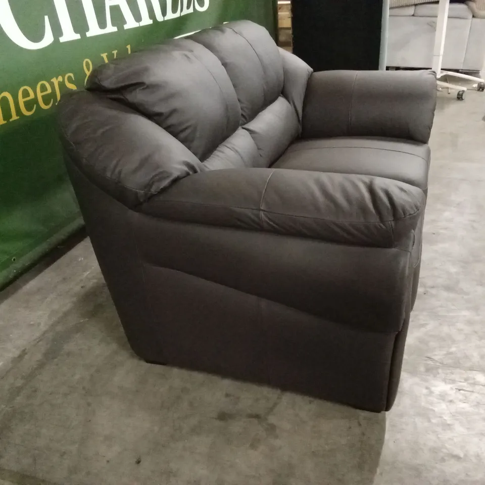 NAPLES ITALIAN LEATHER 2 SEATER SOFA - CHOCOLATE RRP £1099