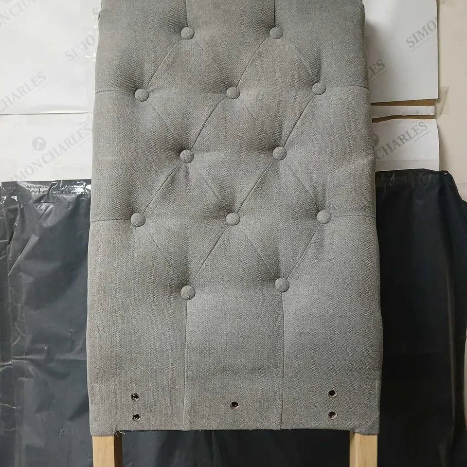 SET OF 2 FABRIC SCROLL BACKS FOR DINING CHAIR - GREY/OAK EFFECT [COLLECTION ONLY] RRP £259