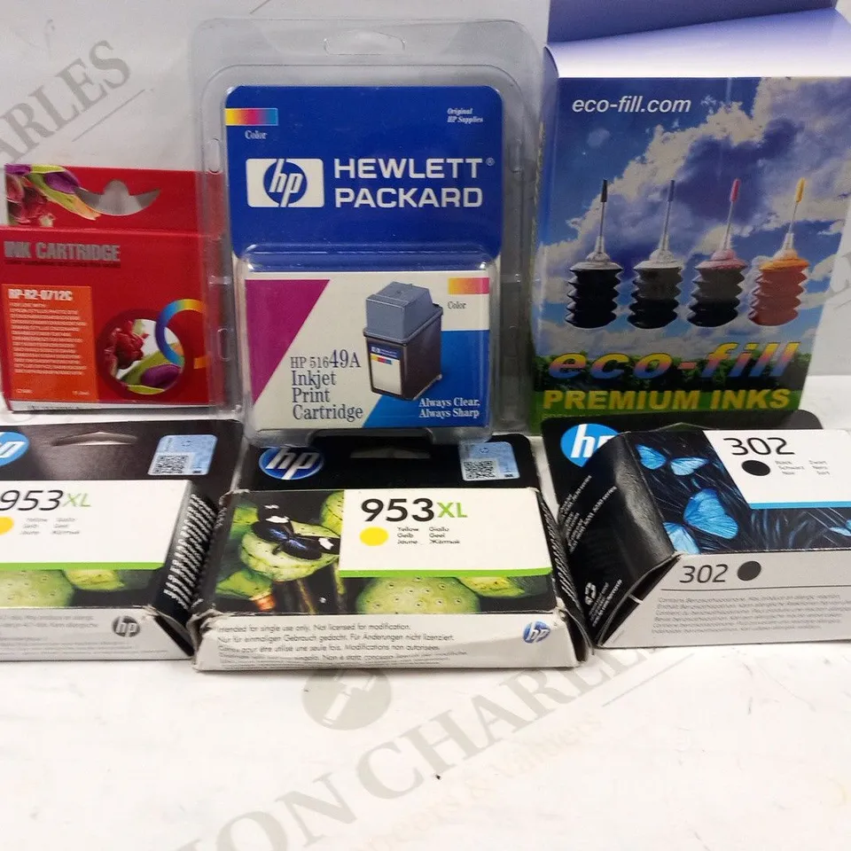 LARGE QUANTITY OF ASSORTED INK CARTRIDGES TO INCLUDE; HP, ECO FILL, CARTRIDGE PEOPLE AND CANON
