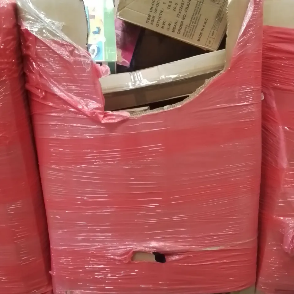 PALLET CONTAINING VARIOUS ASSORTED BOXED HOUSEHOLD ITEMS TO INCLUDE: DANCING PLAYMAT, PEPPA PIG PLAYSET, DESKTOP WORKSTATION AND LOTS MORE UNMARKED BOXED ITEMS 