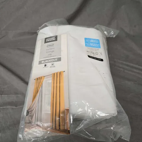 EYELET BLACKOUT CURTAIN LININGS IN WHITE - 233X216CM