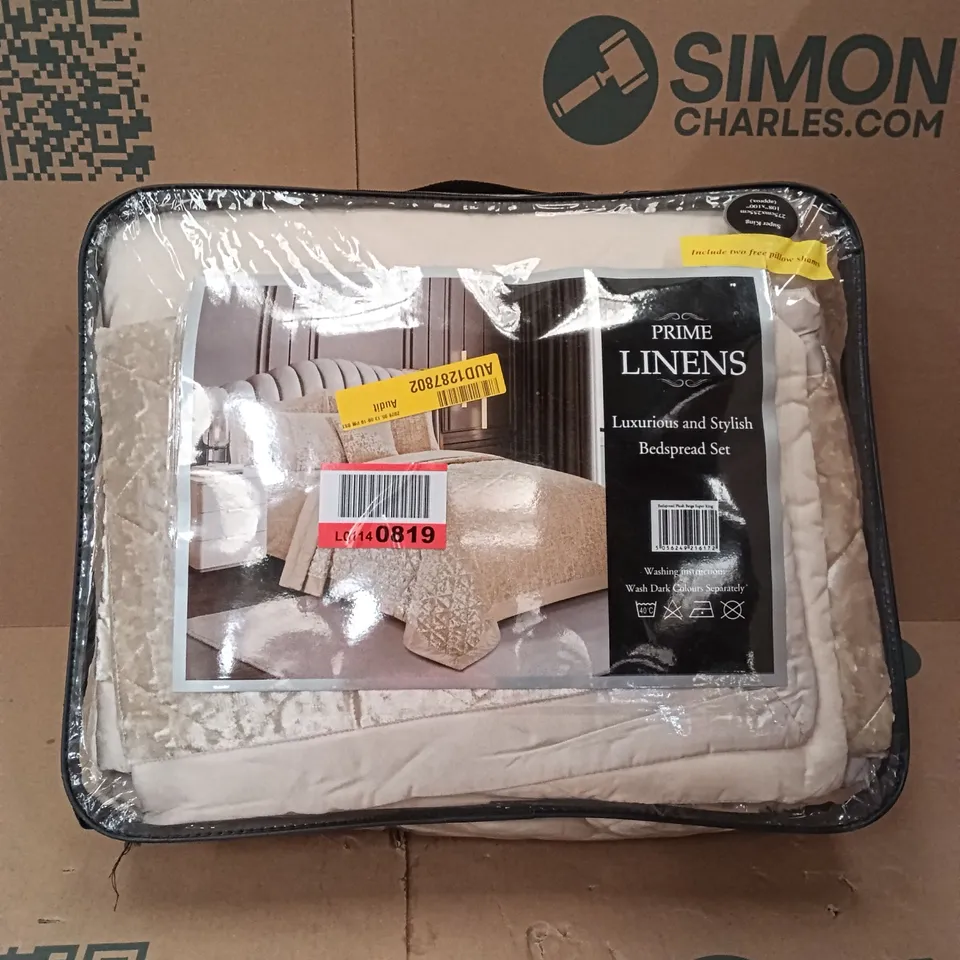 BAGGED BEDSPREAD SET//SUPER KING - BEIGE 