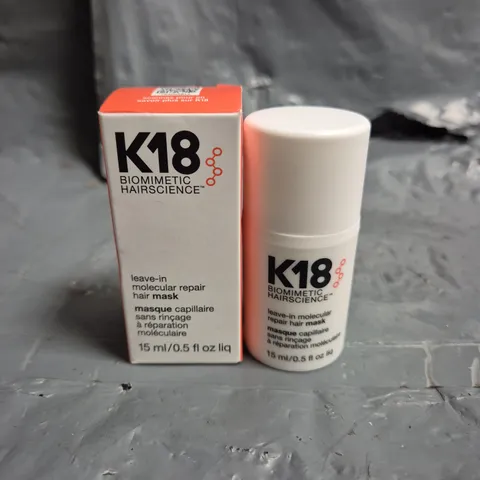 K18 BIOMIMETIC HAIRSCIENCE - LEAVE IN MOLECULAR REPAIR HAIR MASK - 15ML