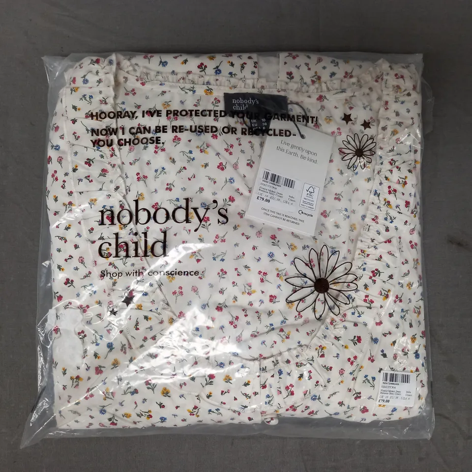 NOBODY'S CHILD FLOSSIE MIDAXI DRESS IN CREAM SIZE 10