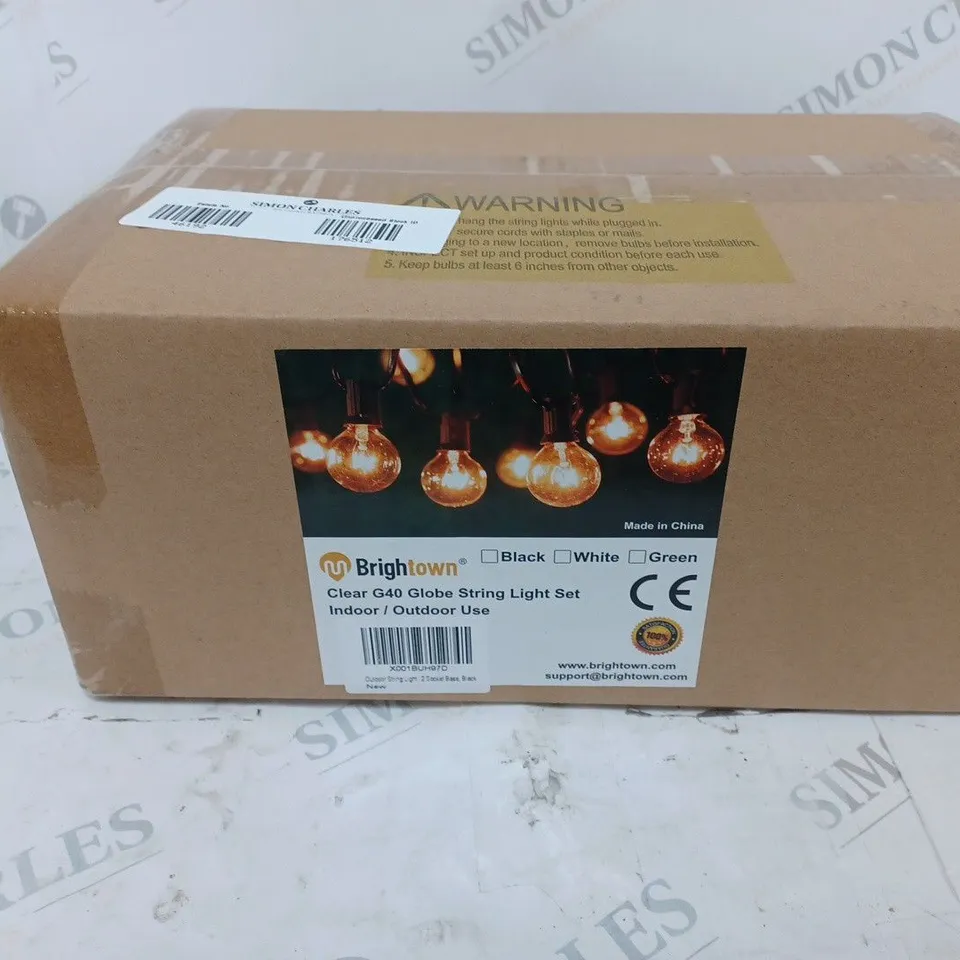 CLEAR G40 GLOBE STRING LIGHT SET INDOOR/OUTDOOR USE BOXED 