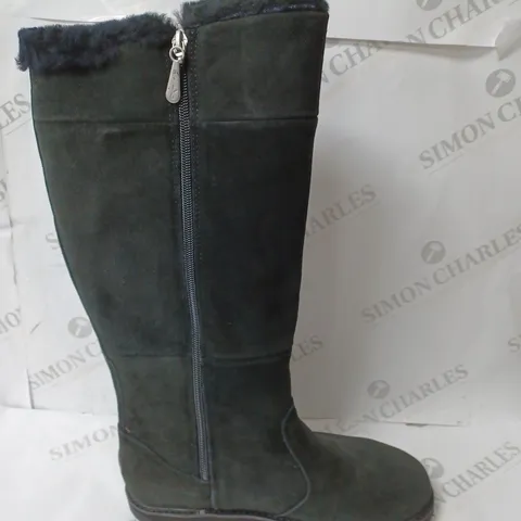 EMU AUSTRALIA "MOONTA" WATERPROOF KNEE LEATHER BOOTS - UK SIZE 7 - BLACK