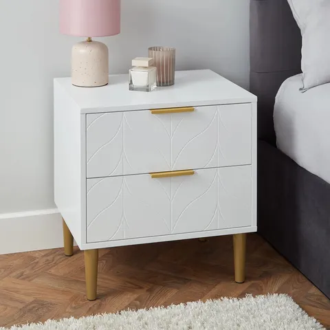 BOXED FLOYD 2 DRAWER BEDSIDE TABLE