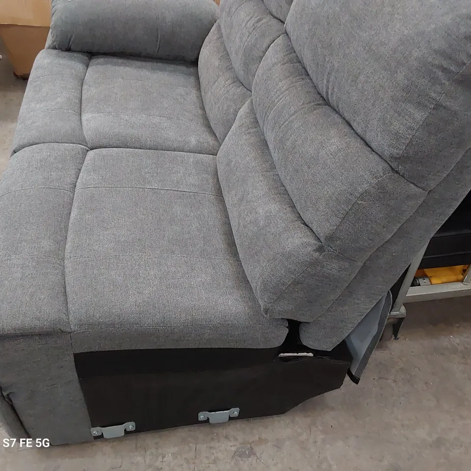 MANUAL RECLINING TWO SEATER SECTION GREY FABRIC 