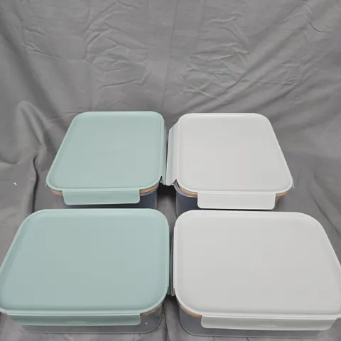 LOCK & LOCK RECTANGULAR FOOD STORAGE SET – BLUE/GRAY