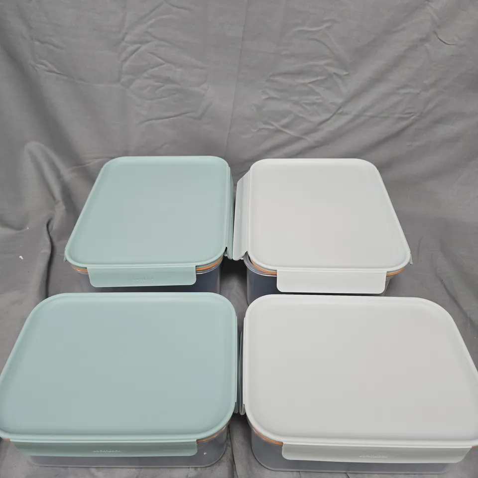 LOCK & LOCK RECTANGULAR FOOD STORAGE SET – BLUE/GRAY