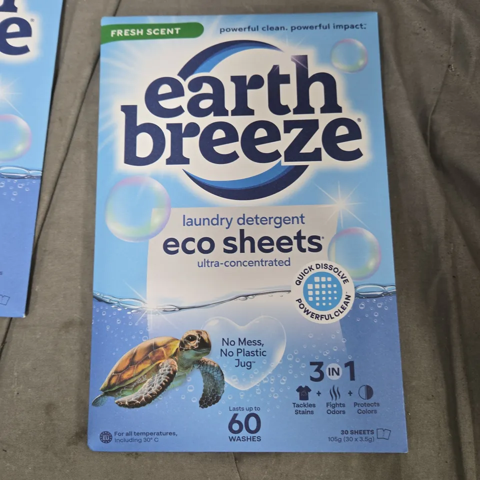 EARTH BREEZE ECO SHEETS LAUNDRY DETERGENT – 3 X PACKS