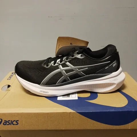 BOXED PAIR OF ASICS MEN'S GEL KAYANO 30 SNEAKERS, BLACK/SHEET ROCK - UK SIZE 8