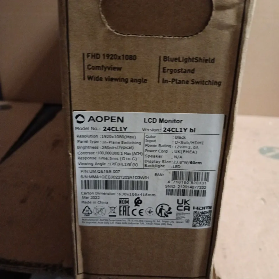AOPEN LCD MONITOR 24CL1Y 23.8IN BOXED