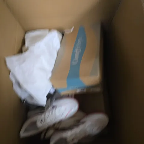 BOX OF APPROXIMATELY 12 PAIRS OF ASSORTED SHOES IN VARIOUS COLOUR, STYLES AND SIZES