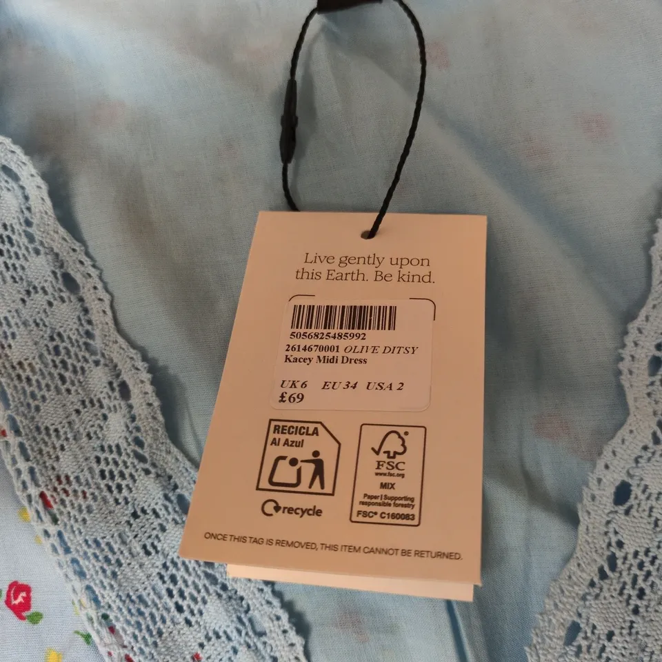 UK6 NOBODY'S CHILD KACEY MIDI DRESS – DITSY FLORAL PRINT UK 6