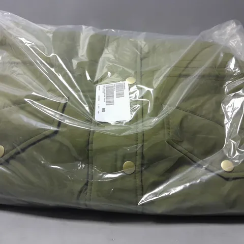 CENTIGRADE PARKA COAT WITH HOOD AND FAUX FUR TRIM IN GREEN SIZE XS