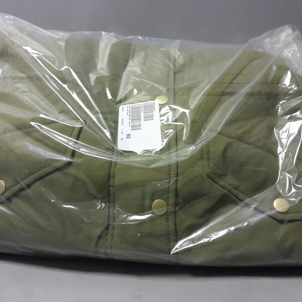 CENTIGRADE PARKA COAT WITH HOOD AND FAUX FUR TRIM IN GREEN SIZE XS