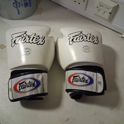 FAIRTEX BOXING GLOVES – WHITE, SIZE 12, PAIR