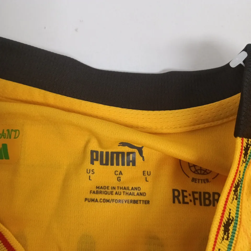 PUMA GHANA FOOTBALL ASSOCIATION FOOTBALL JERSEY – CALLISTO 17, YELLOW, SIZE L (US L / EU L) 
