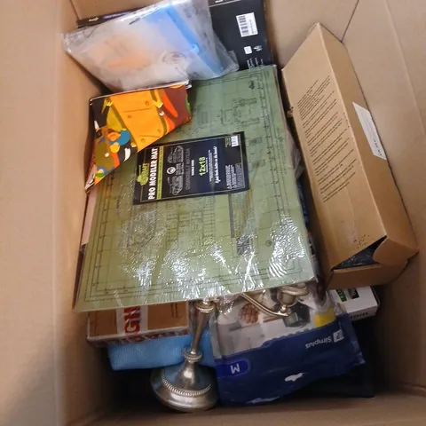 BOX OF APPROXIMATELY 15 ASSORTED ITEMS INCLUDING PRO MODELER MAT , INKJET STICKER PAPER AND DIGITAL DAY CLOCK 