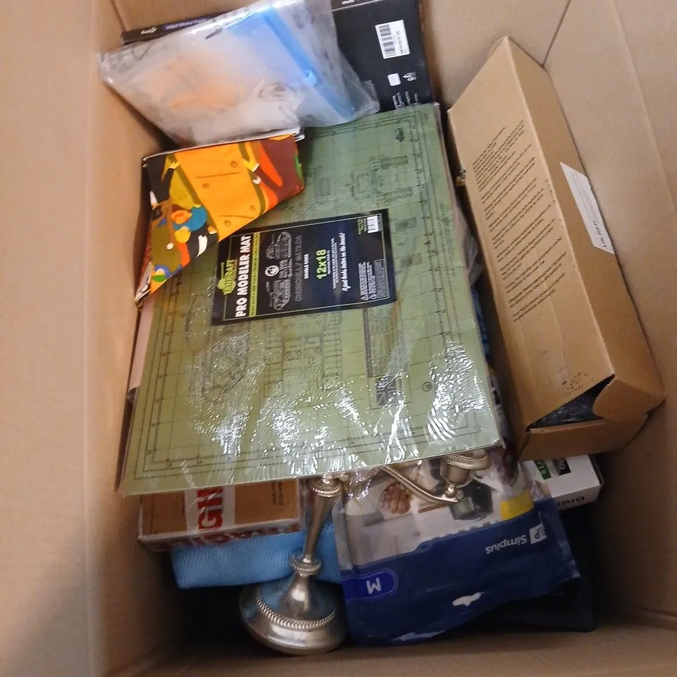 BOX OF APPROXIMATELY 15 ASSORTED ITEMS INCLUDING PRO MODELER MAT , INKJET STICKER PAPER AND DIGITAL DAY CLOCK