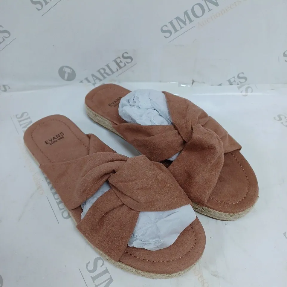 EVANS PINK WIDE FIT TWISTED KNOT ESPADRILLE FLATFORM - 5