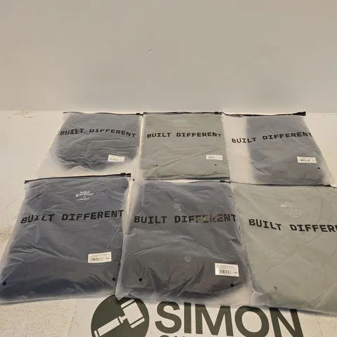 SET OF APPROXIMATELY 20 ASSORTED BUILT DIFFERENT T-SHIRTS/SHIRTS IN VARIOUS COLOURS AND SIZES