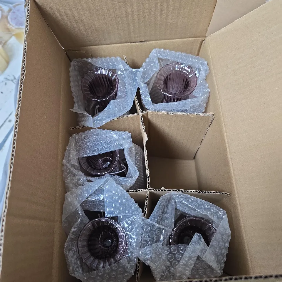 6X GISELA GRAHAM PINK CANDLESTICK HOLDERS