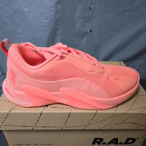 BOXED PAIR OF RAD ONE V2 TRAINERS IN ORANGE - UK 5.5