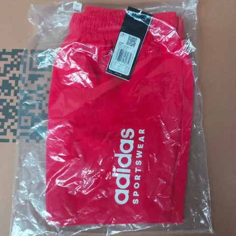 BAGGED ADIDAS KID'S ESSENTIAL LOGO CLX SWIM SHORTS IN RED SIZE 11/12