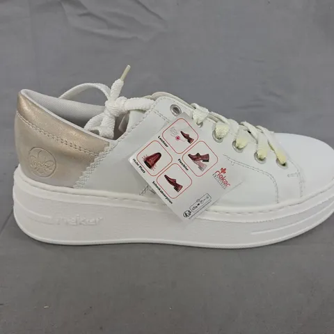 RIEKER WHITE PLATFORM SNEAKERS – WOMEN'S CASUAL SHOES - SIZE 5
