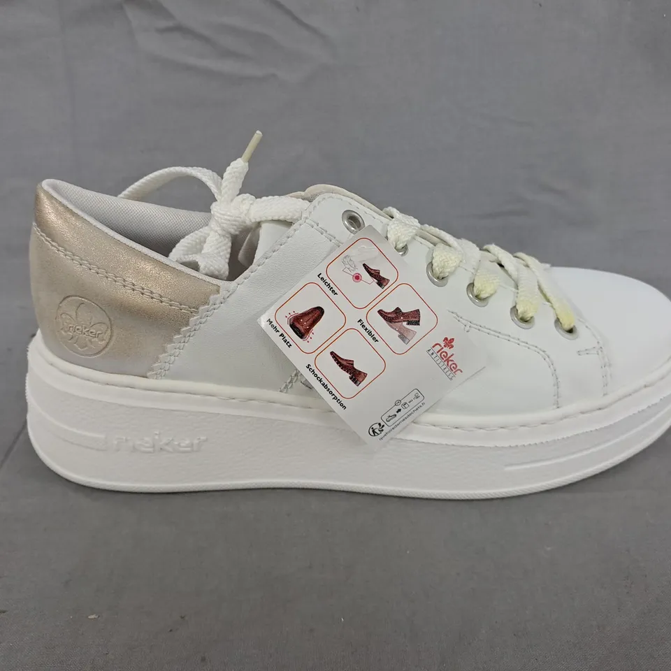 RIEKER WHITE PLATFORM SNEAKERS – WOMEN'S CASUAL SHOES - SIZE 5