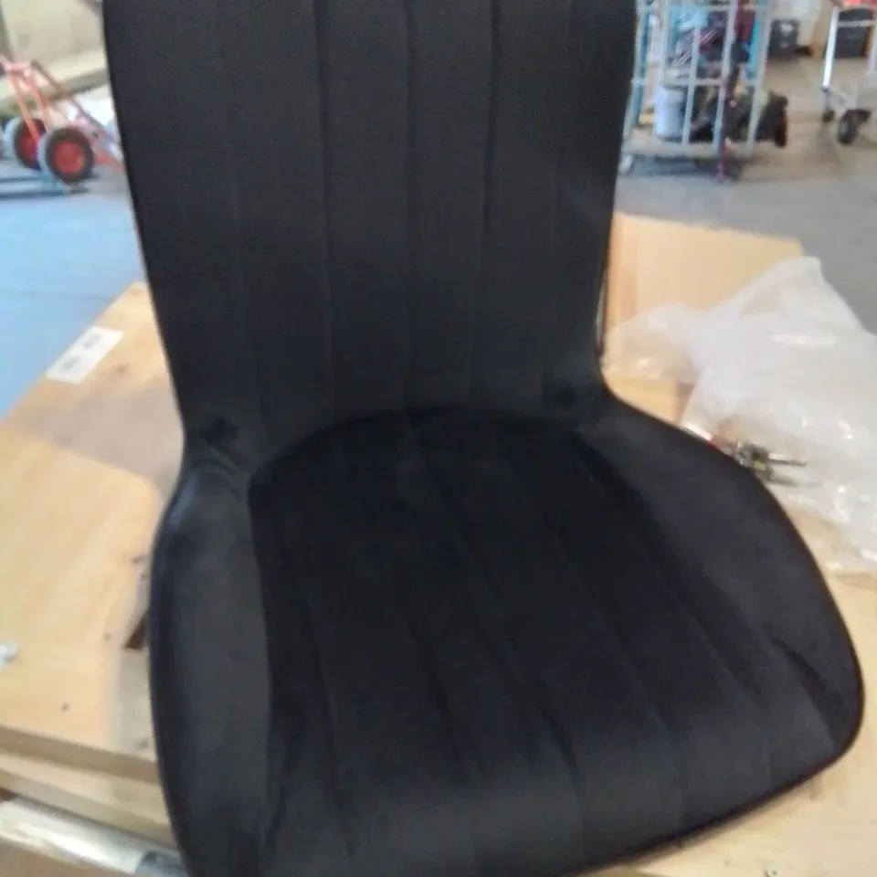 BOXED BLACK VELVET DINING CHAIRS